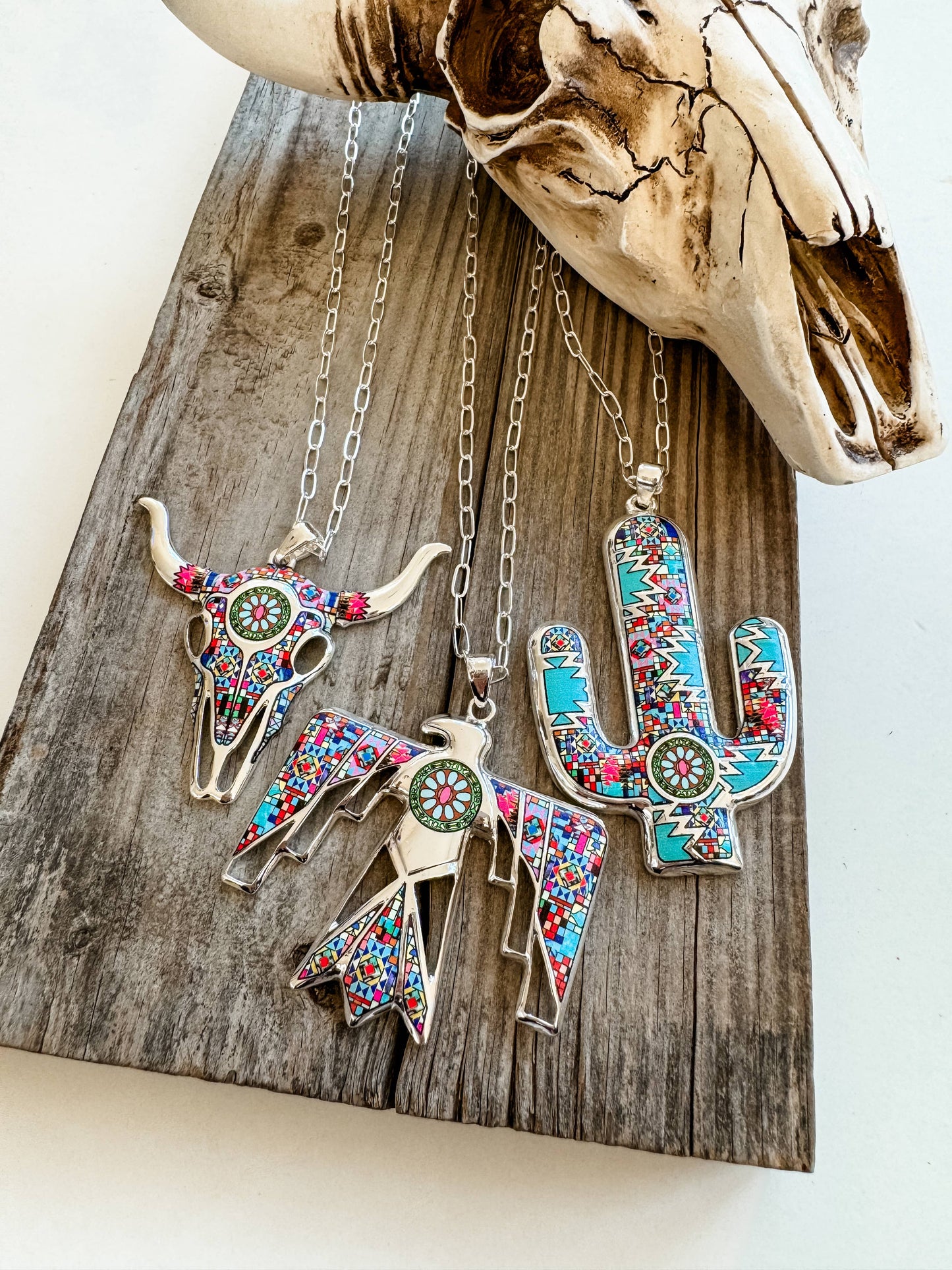 Western Pendant Necklace - Steer | Cactus