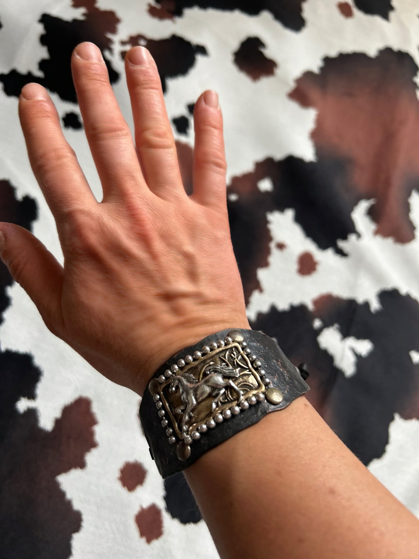Horse Cantering Western Bracelet Cuff
