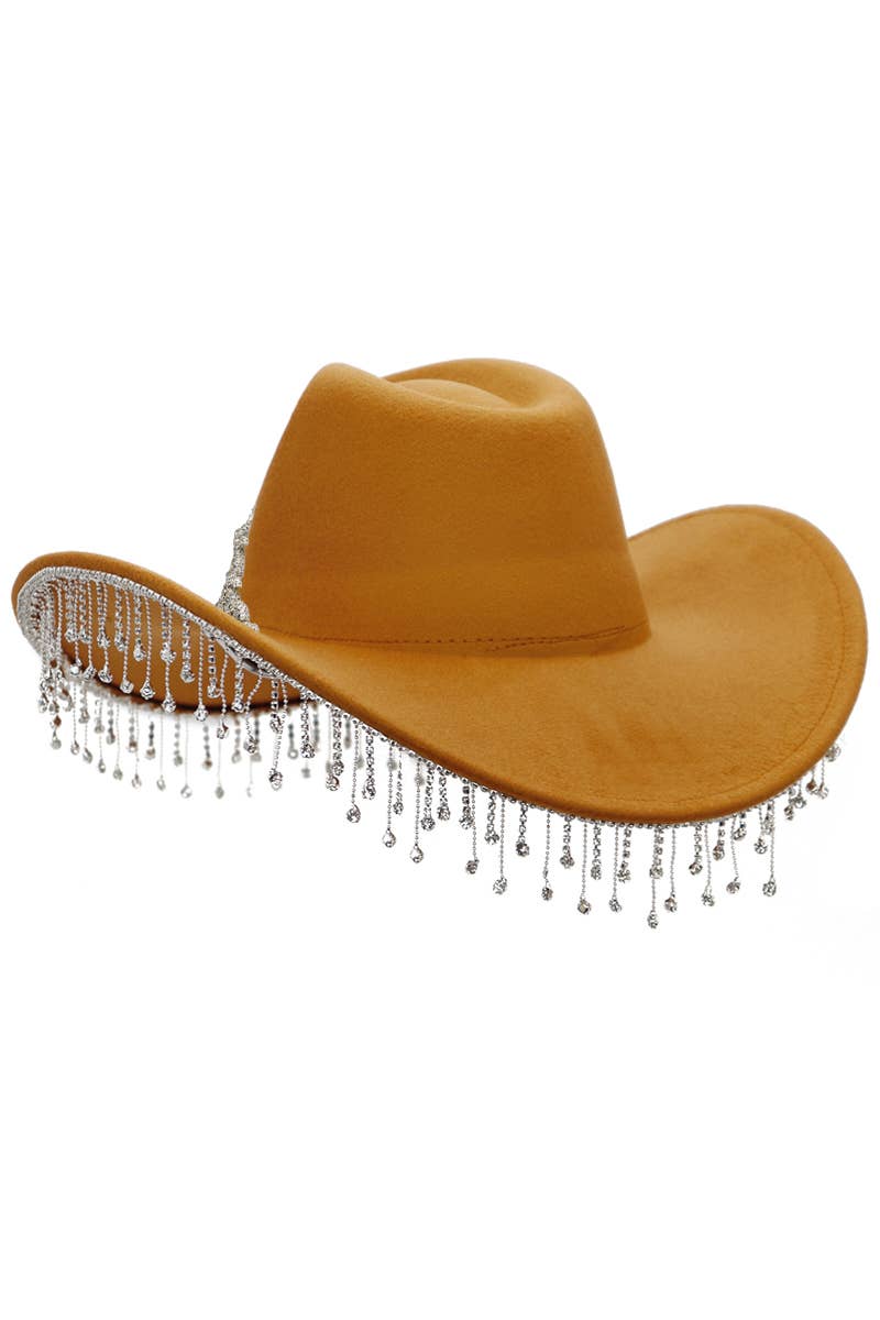 Crystal Flower Bling Rhinestone Fringe Trim Cowboy Hat