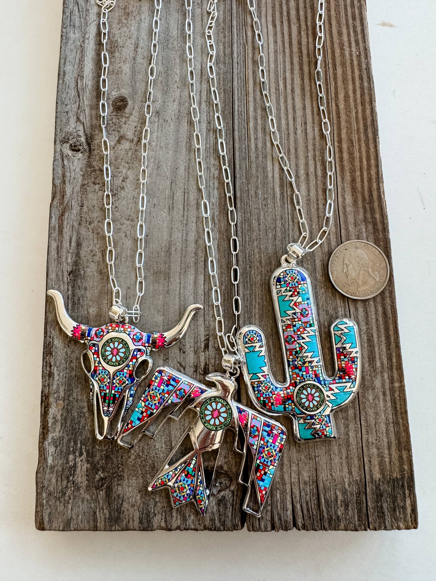 Western Pendant Necklace - Steer | Cactus