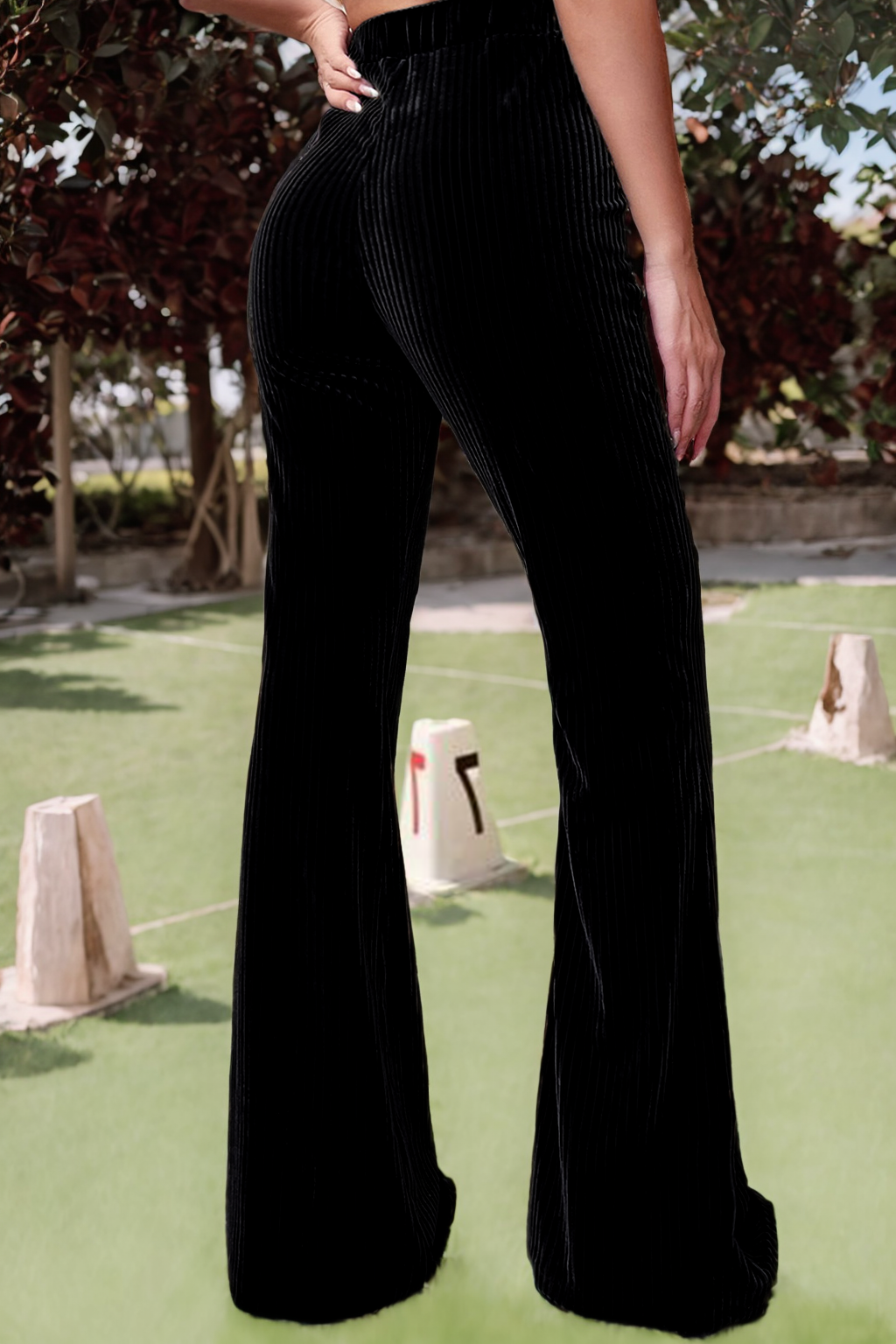 High Waist Flare Corduroy Pants