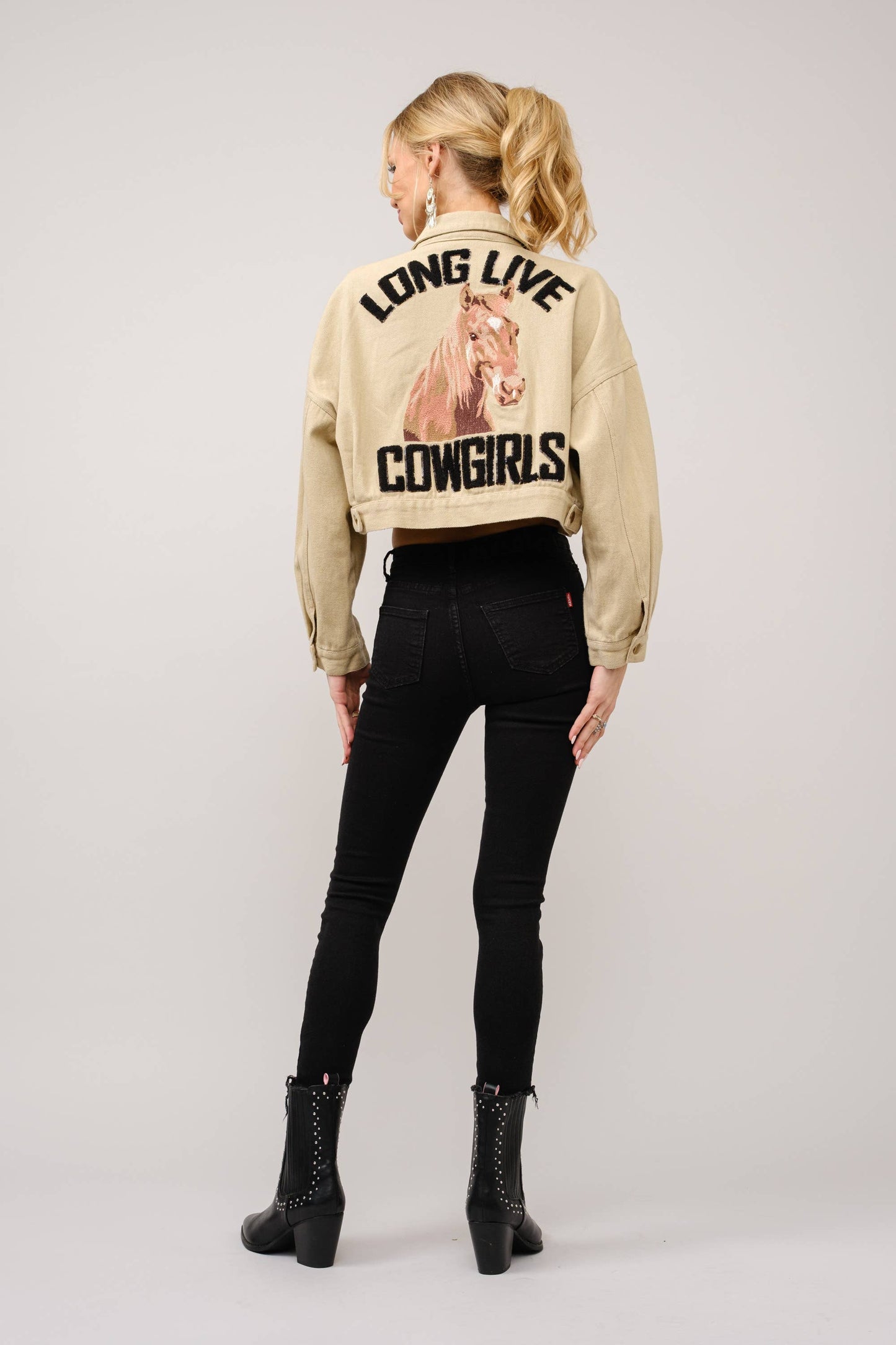 Long Live Cowgirls Patch Twill Denim Jacket