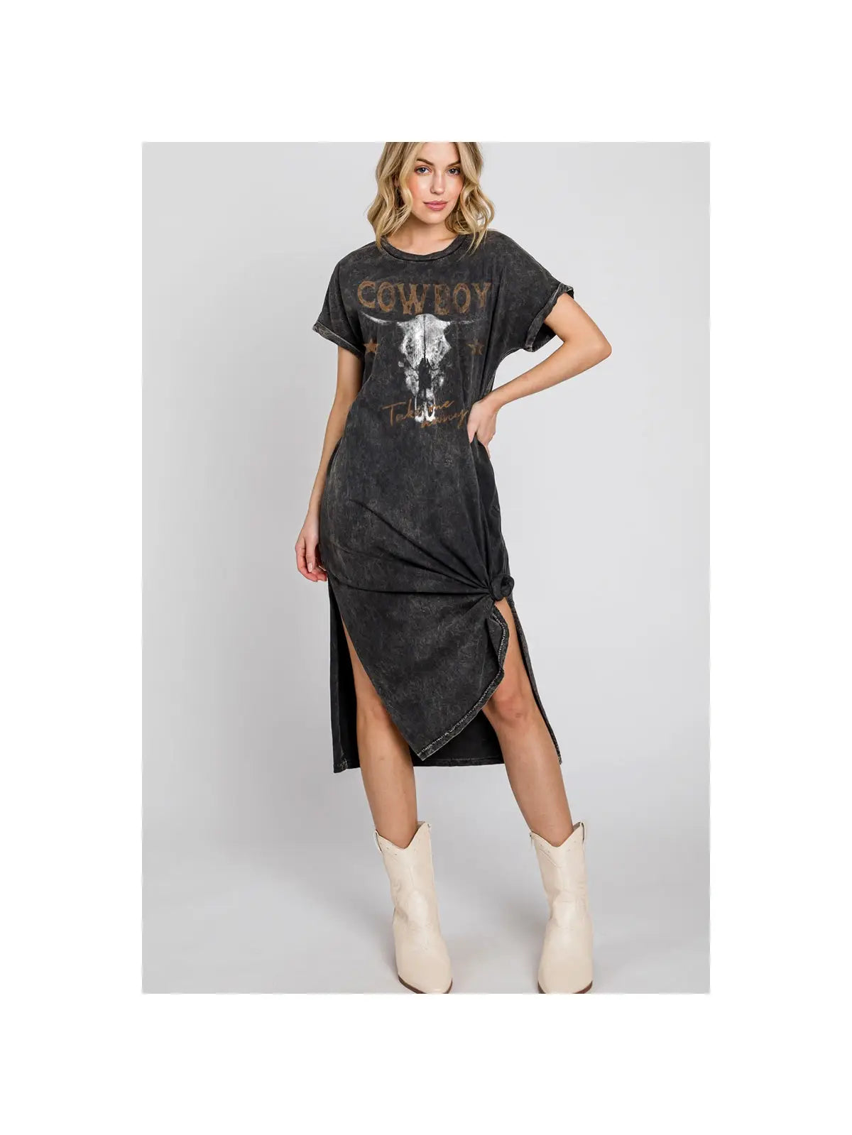 Take Me Away Cowboy Mineral Graphic Dress