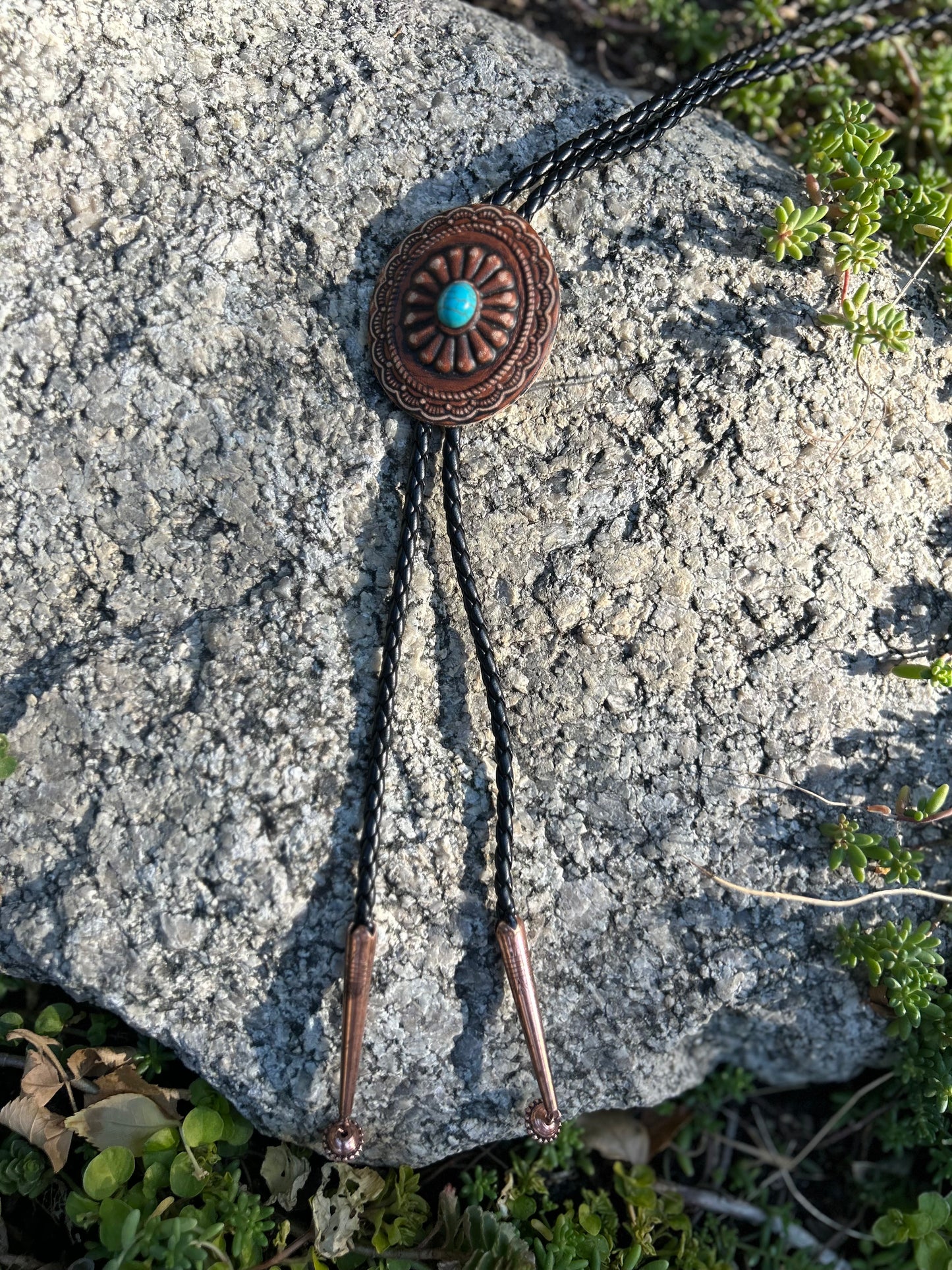 Ornate Western Bolo Pendant Necklace