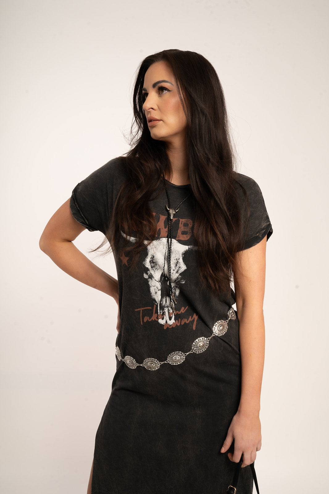Take Me Away Cowboy Mineral Graphic Dress