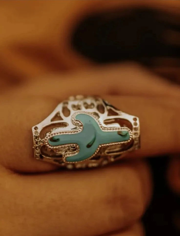 Turquoise Cactus Ring