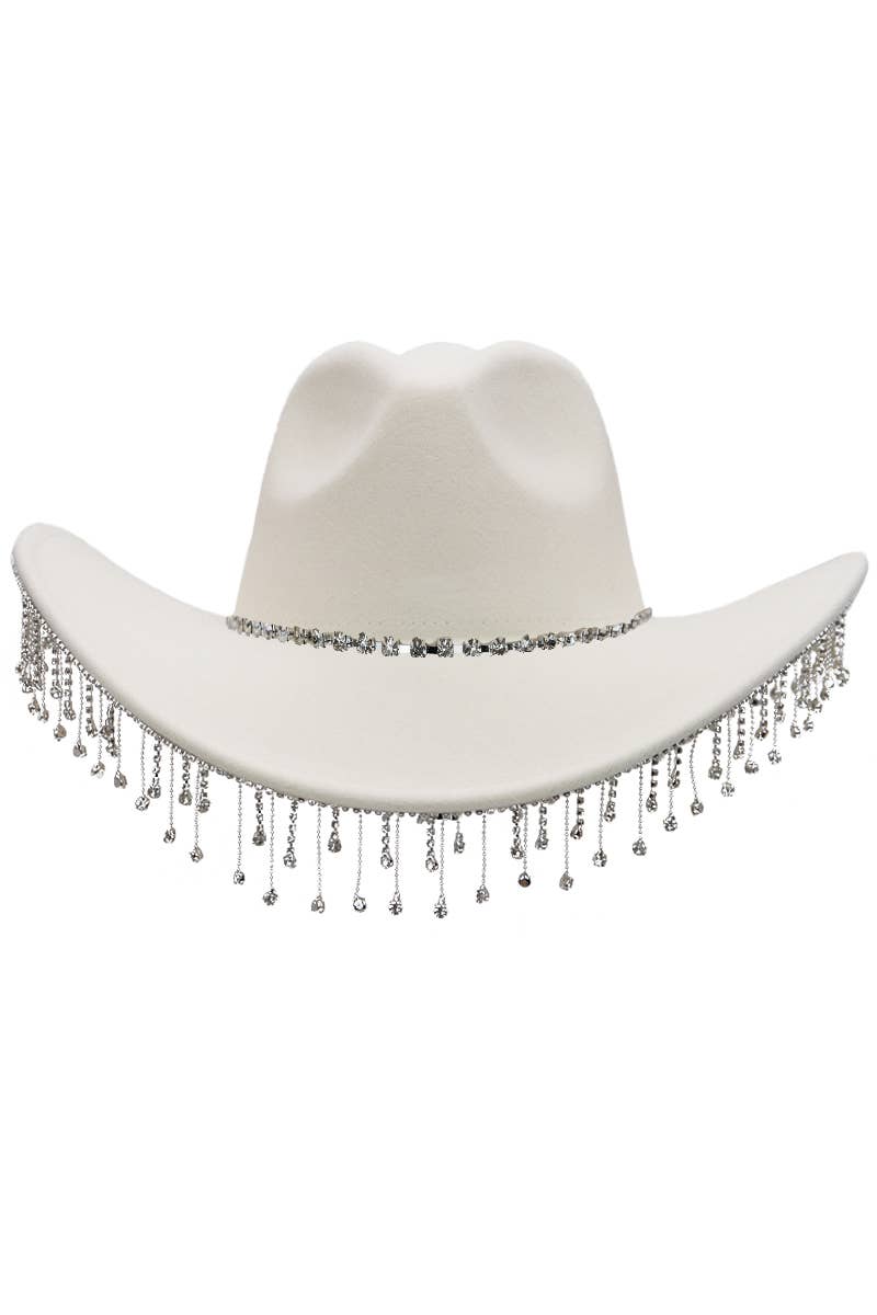 Crystal Rhinestone Trim Cowgirl Hat