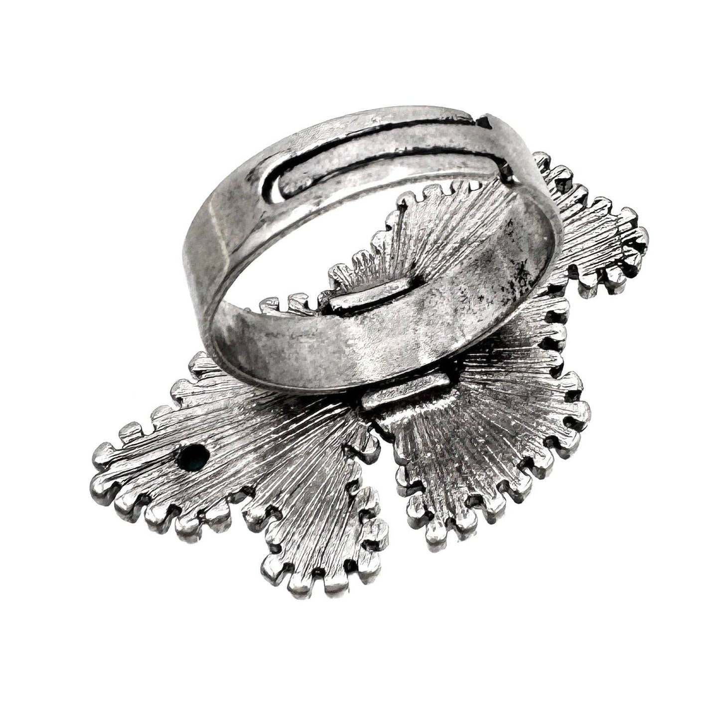 Moon Shape Turquoise Stone Western Ring