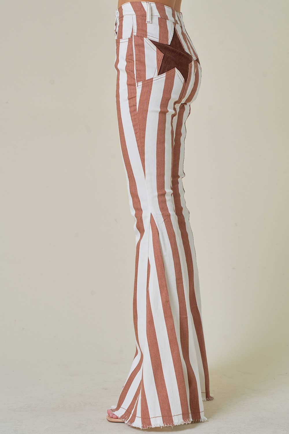 Rust Striped Bellbottom with Suede Star