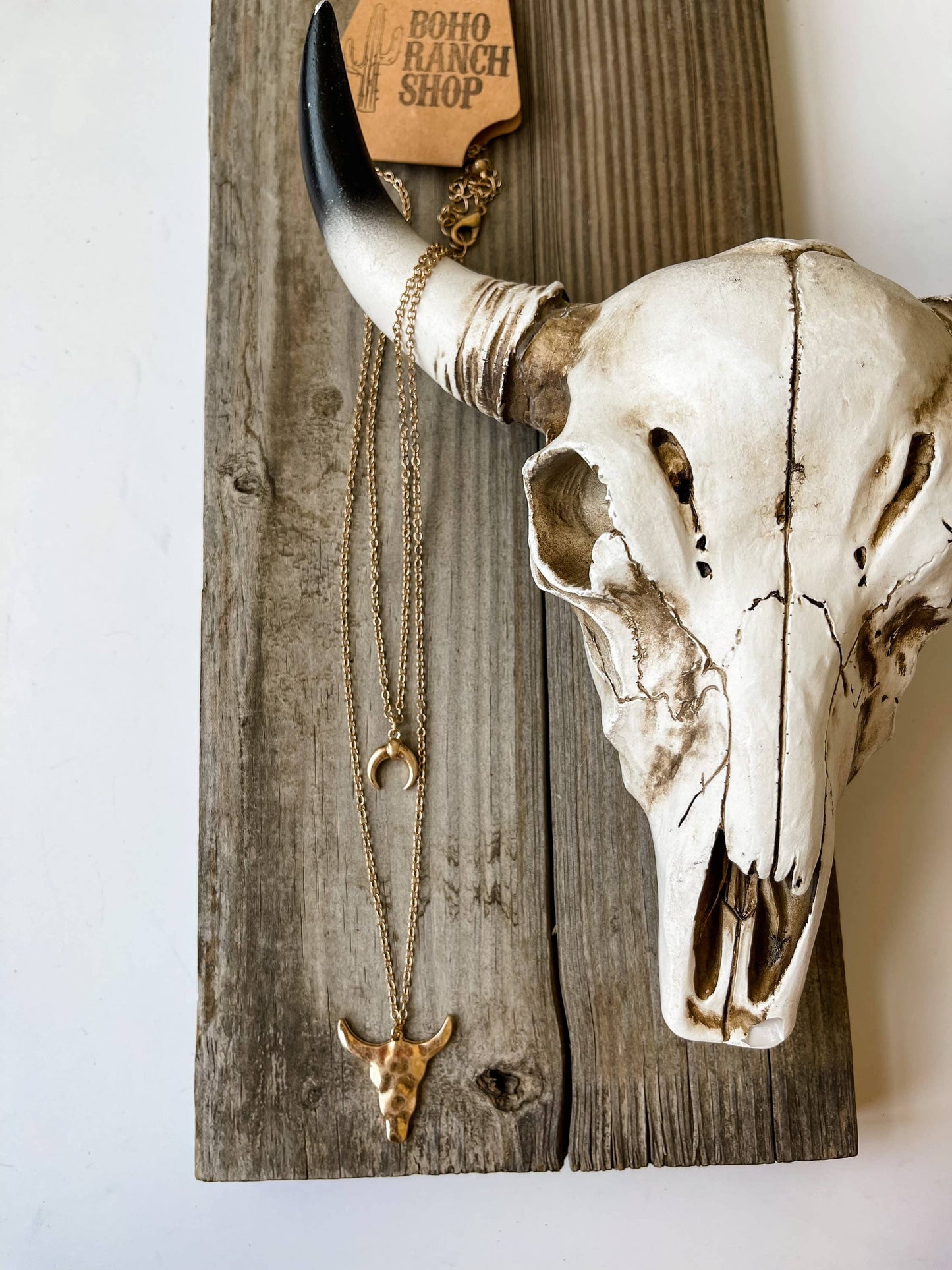 Western Longhorn Steer Dainty Necklace