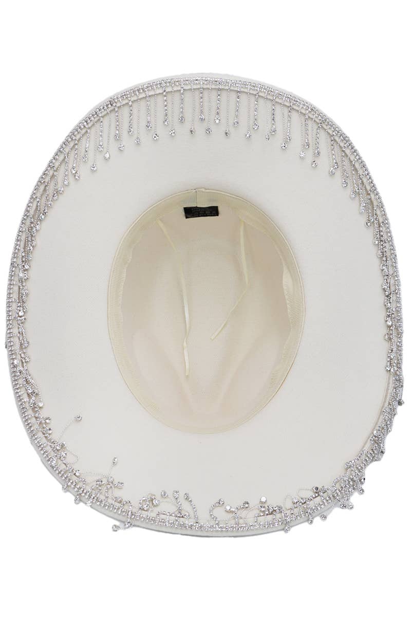 Crystal Rhinestone Trim Cowgirl Hat