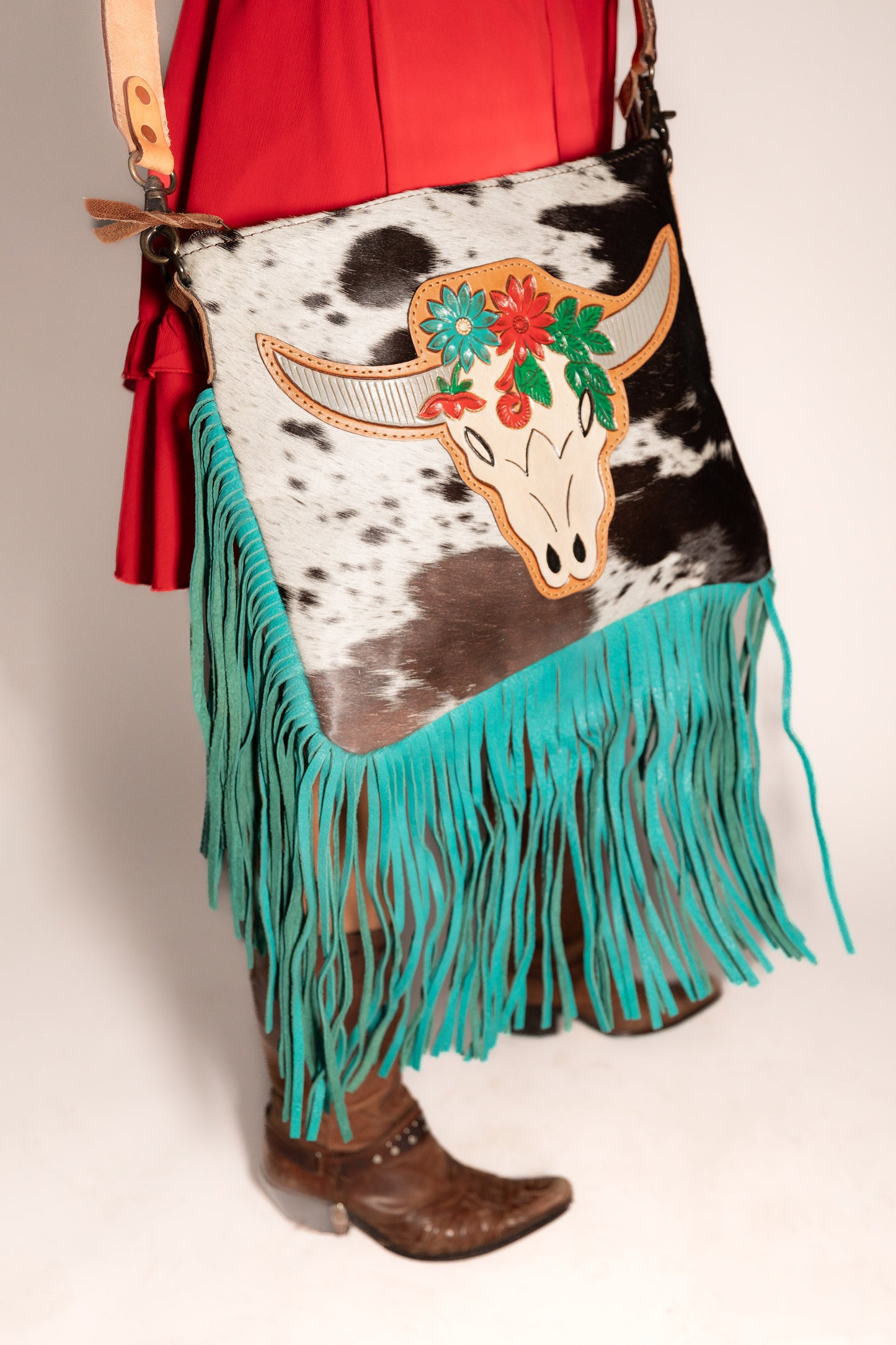 Crossbody Hair-On Leather Women Bag Purse
