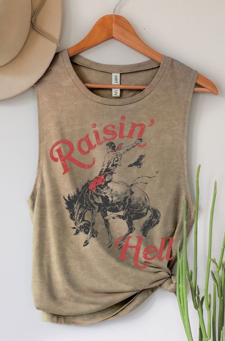 Raisin' Hell Graphic Tank Top