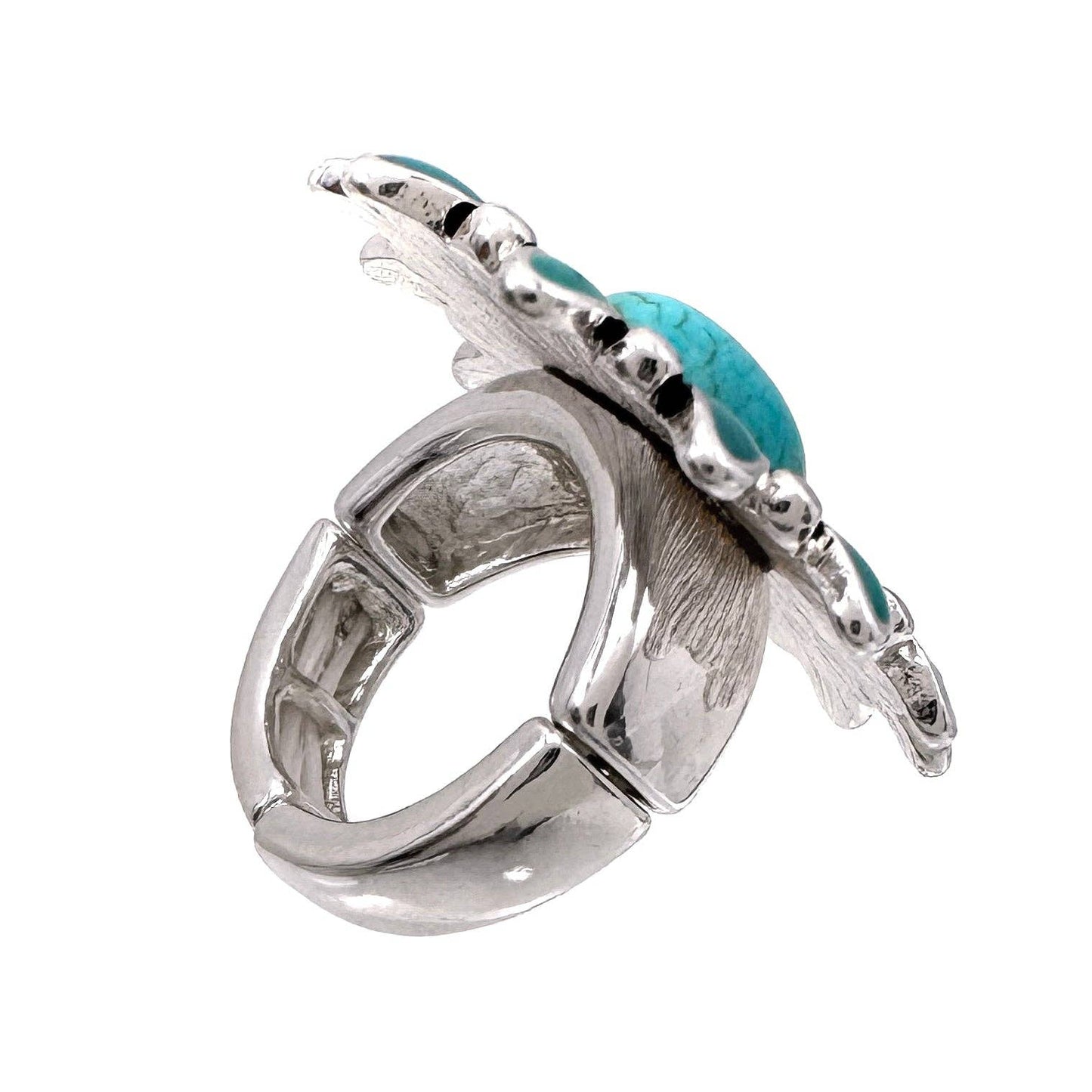 Turquoise Oval Stone Large Western Stretch Ring