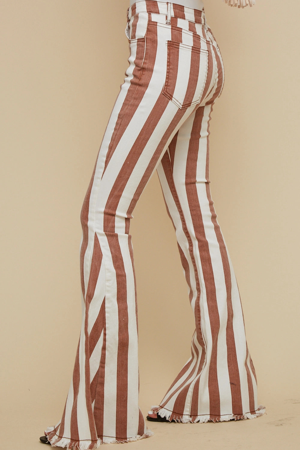 Striped Bellbottom Jean