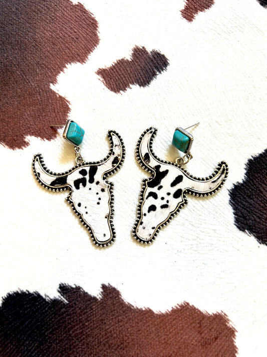 Western Style Cowhead Earrings