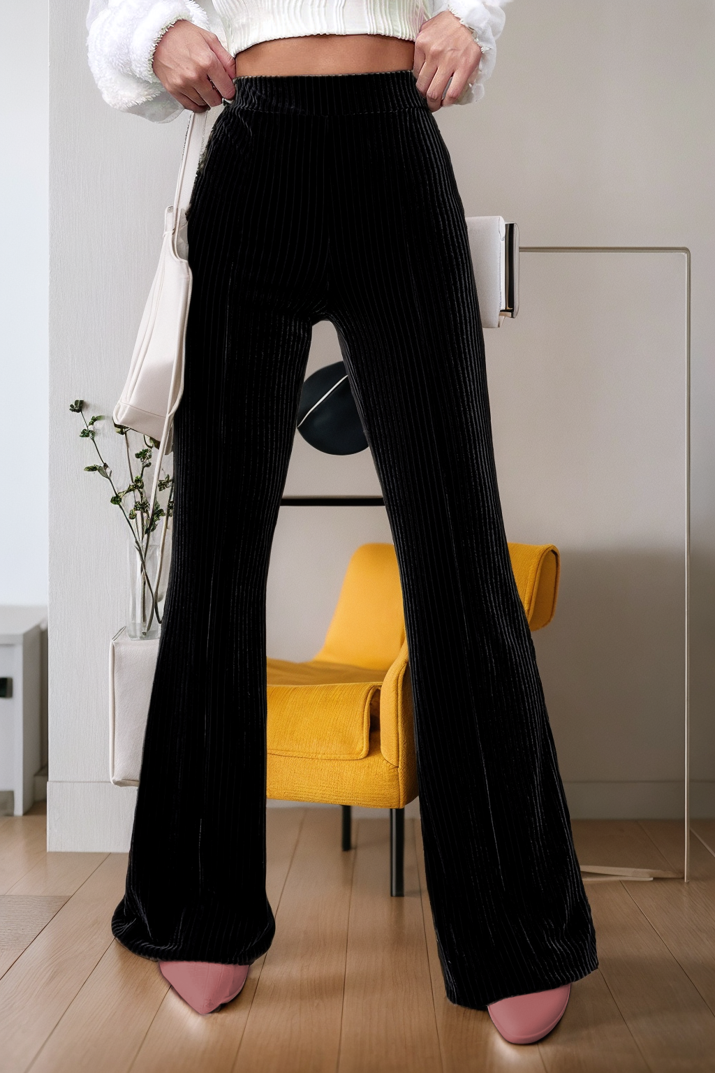 High Waist Flare Corduroy Pants