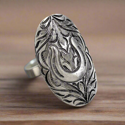 Western Horseshoe Large Stretch Ring