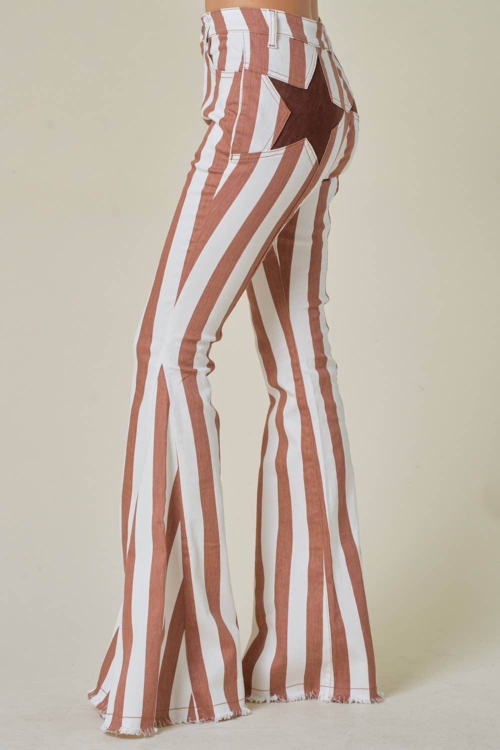 Rust Striped Bellbottom with Suede Star