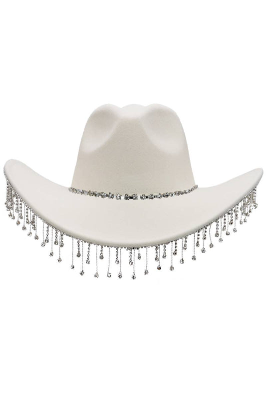 Crystal Rhinestone Trim Cowgirl Hat
