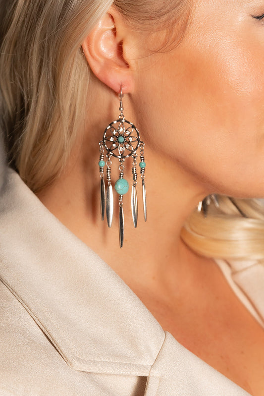 Dream Catcher Feathers Dangle Hook Earrings